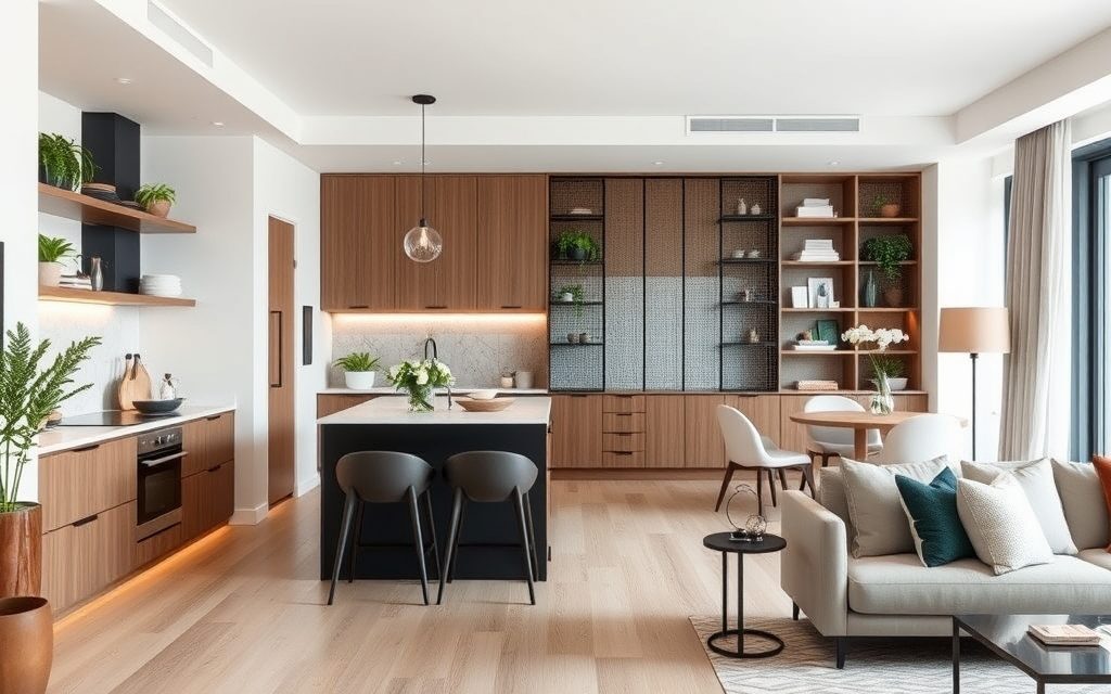 Oddzielenie kuchni od salonu bez remontu: praktyczne pomysły na funkcjonalny i estetyczny podział przestrzeni