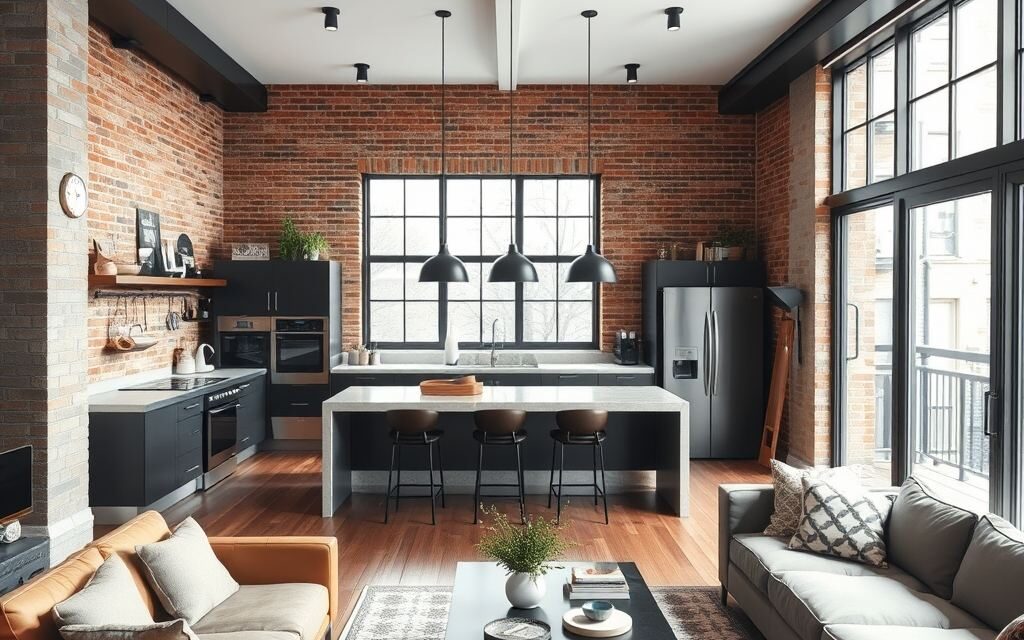 Styl loftowy w kuchni z salonem: jak połączyć surowość materiałów z funkcjonalną przestrzenią bez chaosu