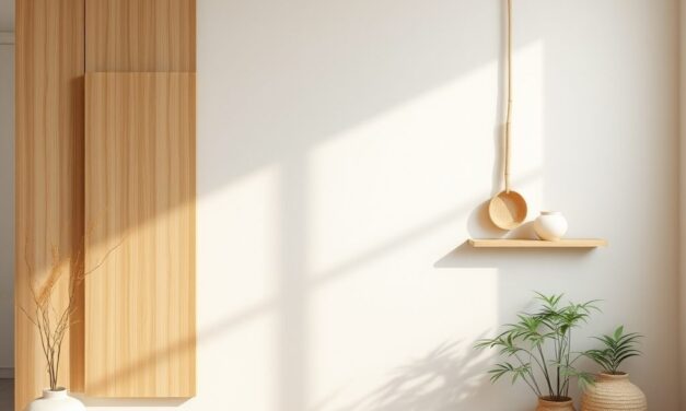 Styl japandi i dekoracje na ścianę: naturalne materiały, motywy i harmonia wnętrza