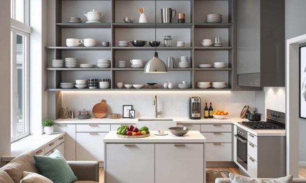 Strefa kuchenna w salonie: jak zorganizować przestrzeń, by łatwo utrzymać porządek i funkcjonalność