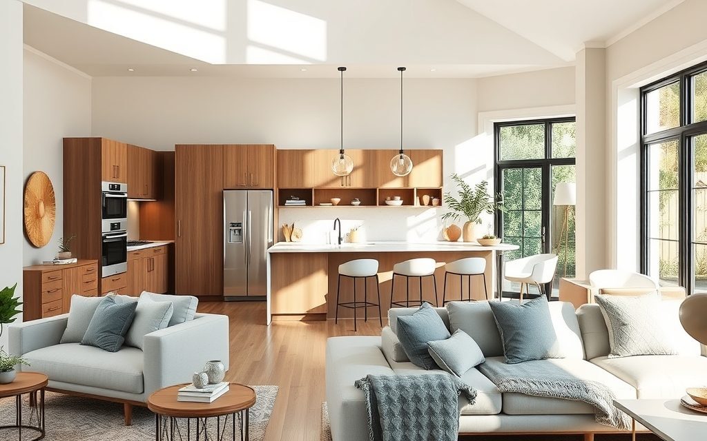 Aneks kuchenny w salonie: zasady ergonomii i podział stref dla komfortu codziennego użytkowania