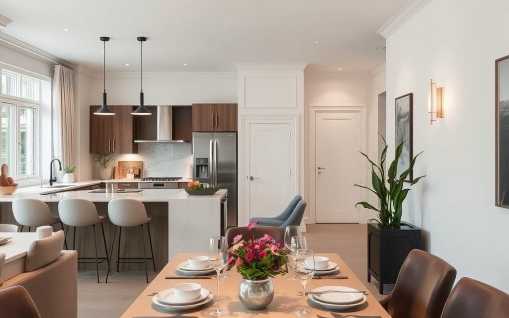 Jak funkcjonalnie i estetycznie wydzielić jadalnię w kuchni otwartej na salon bez tracenia przestronności