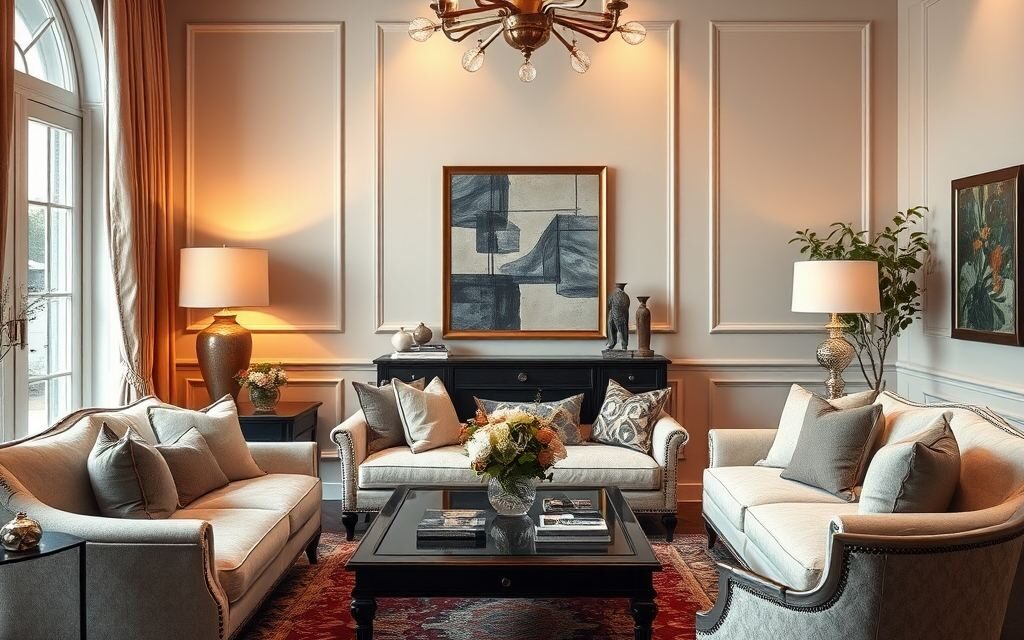 Salon w stylu modern classic: jak połączyć elegancję z funkcjonalnością i ponadczasowym designem