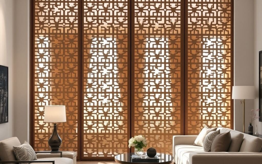 Ścianka ażurowa w salonie jako lekka przegroda – jak wybrać wzór i materiał do podziału przestrzeni?
