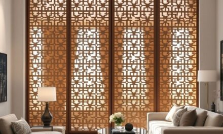 Ścianka ażurowa w salonie jako lekka przegroda – jak wybrać wzór i materiał do podziału przestrzeni?
