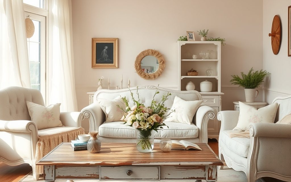Styl shabby chic we wnętrzach: jak połączyć romantyczną lekkość z przytulnym urokiem i postarzaną elegancją